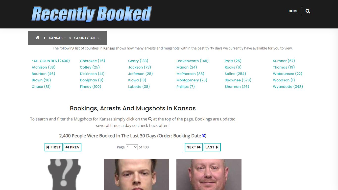 Recent bookings, Arrests, Mugshots in Kansas - Recently Booked