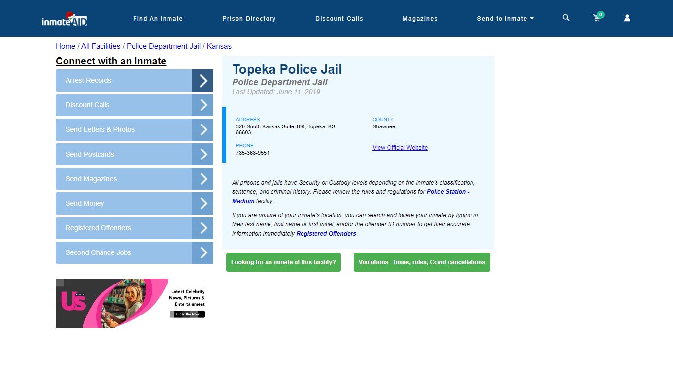 Topeka Police Jail & Inmate Search - Topeka, KS